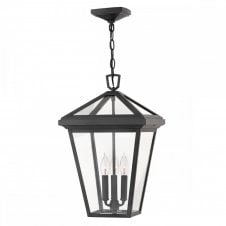 ALFORD PLACE 3 Light Large Outdooor Chain Lantern in Matte Black with Clear Glass