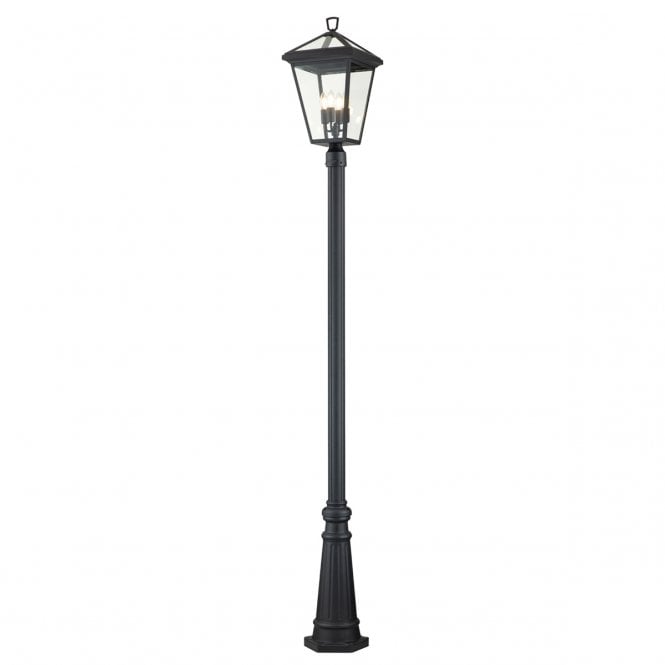 ALFORD PLACE 4 Light Lamp Post in Matte Black with Clear Glass