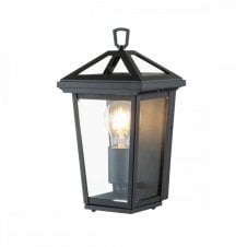 ALFORD PLACE Half Lantern Wall Light in Matte Black with Clear Glass