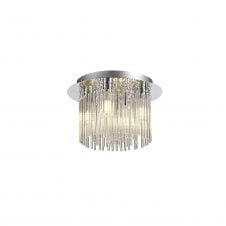 ALICE 4 light polished chrome and clear hanging glass rod shade