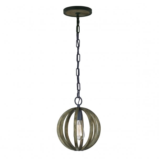 ALLIER contemporary wooden globe frame mini ceiling pendant