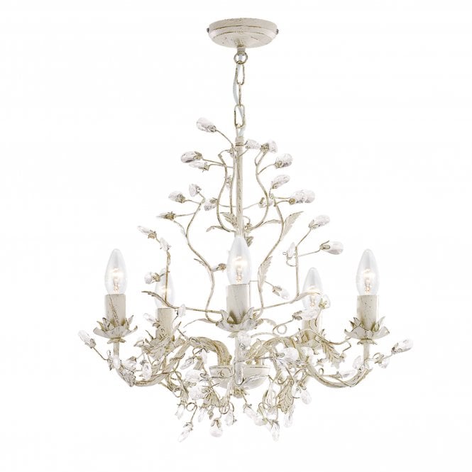 ALMANDITE 5 light cream & gold chandelier
