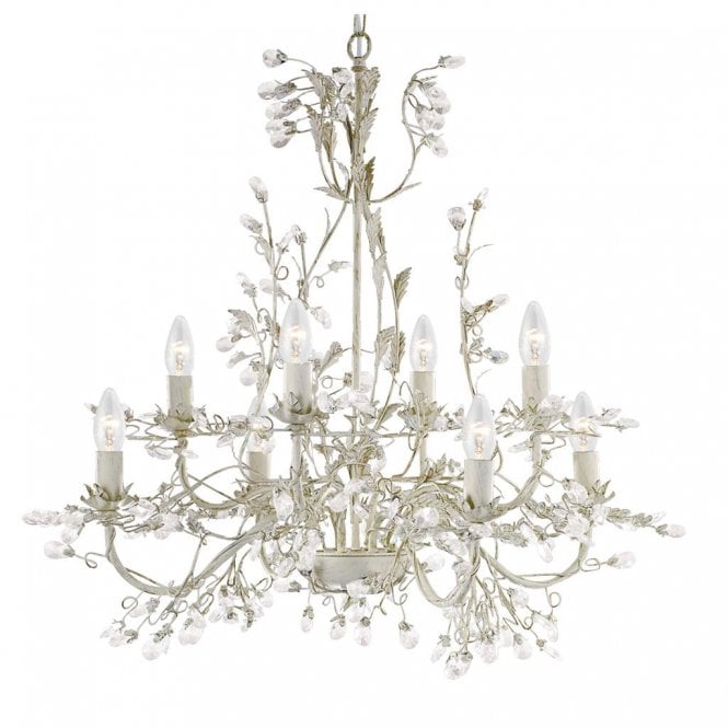 ALMANDITE 8 light cream & gold chandelier