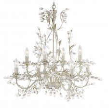 ALMANDITE 8 light cream & gold chandelier