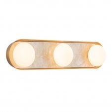 Alonso 3 Light LED Wall Light - Vintage Brass With Alabaster Backplate