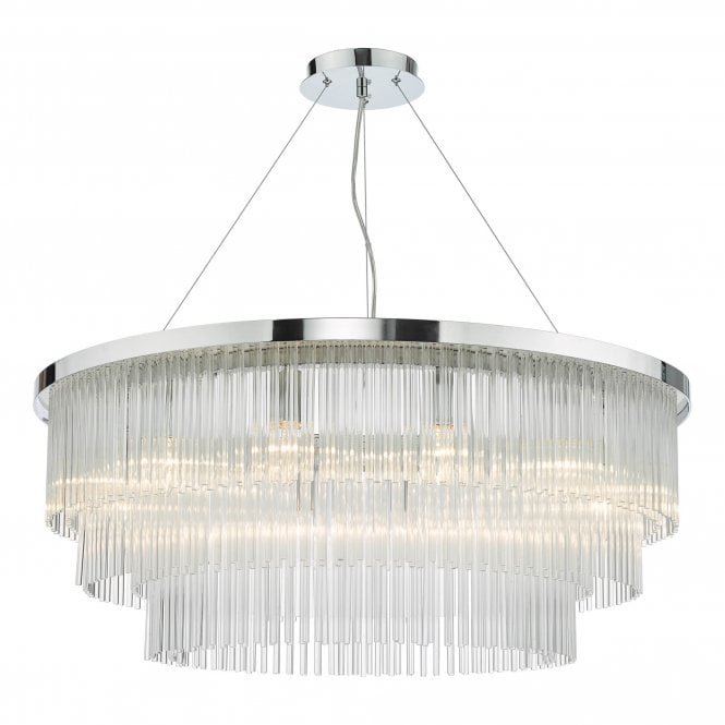 ALPHEIOUS 12 Light Chandelier in Polished Chrome and Crystal Glass