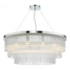 ALPHEIOUS 12 Light Chandelier in Polished Chrome and Crystal Glass