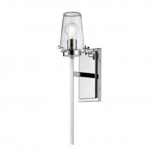 Bathroom Wall Light Chrome Seeded Glass Shade
