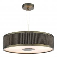 Antique bronze and mushroom shade ceiling pendant