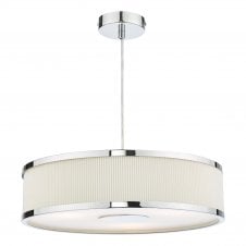 Polished chrome and ivory shade ceiling pendant