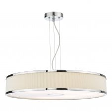 Polished chrome and ivory shade ceiling pendant