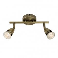 AMALFI 2 light spotlight bar in antique brass