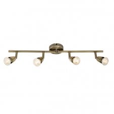 AMALFI 4 light spotlight bar in antique brass