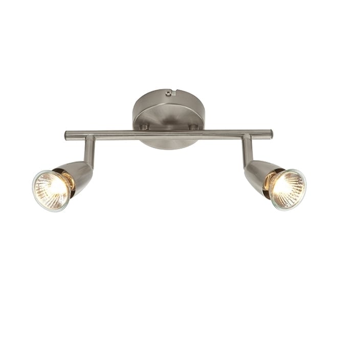 AMALFI modern 2 light spotlight bar in satin nickel