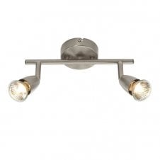 AMALFI modern 2 light spotlight bar in satin nickel