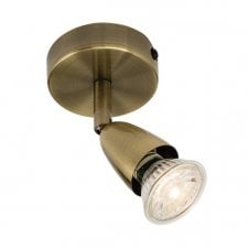 AMALFI single spotlight in antique brass