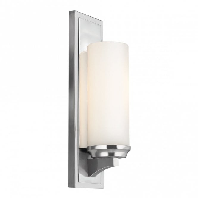AMALIA single bathroom wall light in chrome with opal glass
