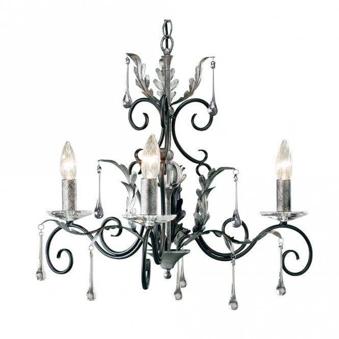 AMARILLI 3 light dual mount traditional chandelier in a black/silver