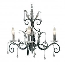 3lt Dual Mount Traditional Chandelier Black/Silver