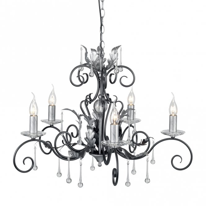 AMARILLI 5 light traditional chandelier in a black/silver