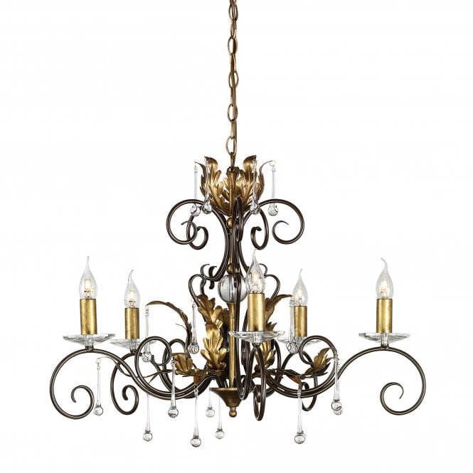 AMARILLI 5 light traditional chandelier in a bronze/gold