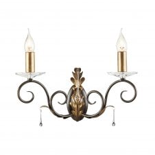 Double Traditional Candle Wall Light Bronze/Gold