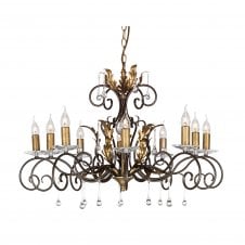 Large 10 Light Traditional Chandelier Bronze/Gold