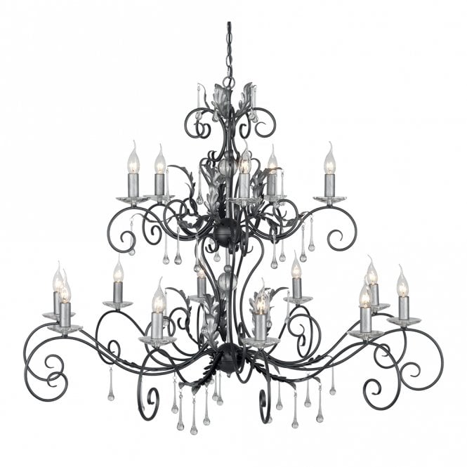 AMARILLI large 15 light traditional chandelier in a black/silver