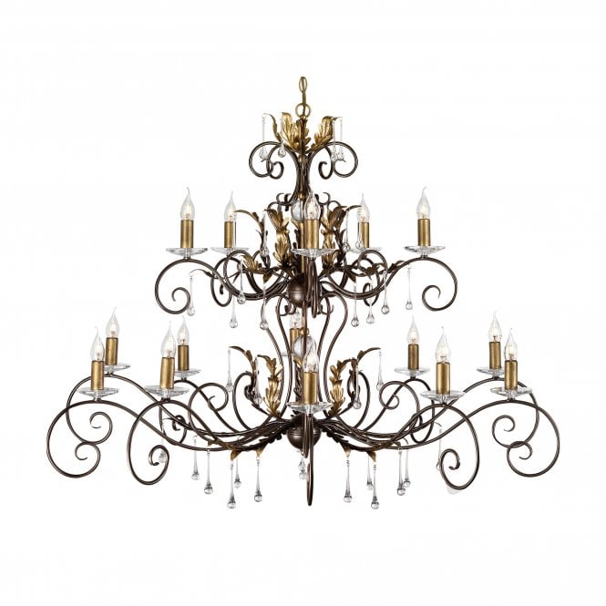 AMARILLI large 15 light traditional chandelier in a bronze/gold
