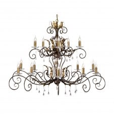 Large 15 Light Traditional Chandelier Bronze/Gold