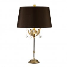 traditional Table Lamp Glass Droplets Bronze/Gold