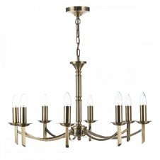AMBASSADOR traditional antique brass 8 light ceiling light (dual mount)