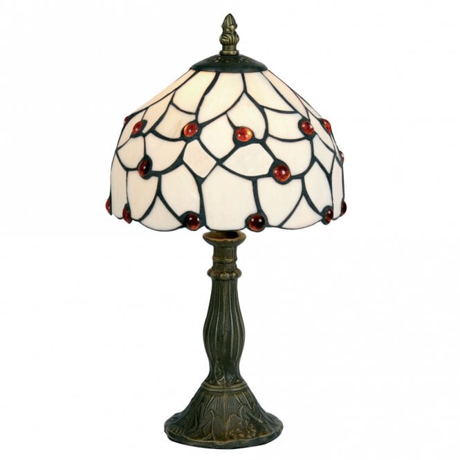AMBER BEADS Tiffany Table Lamp in Aged Brass