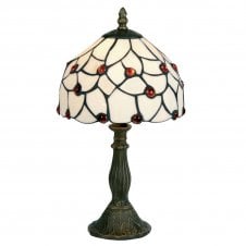 AMBER BEADS Tiffany Table Lamp in Aged Brass