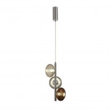 AMBIT 3 Light LED Ceiling Pendant Cluster Smoked, Copper & Champagne Glass with Polished Chrome with 3 year warranty