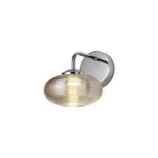 AMBIT Switched LED Wall Light 4000K Champagne Ribbed Glass and Polished Chrome with 3 year warranty
