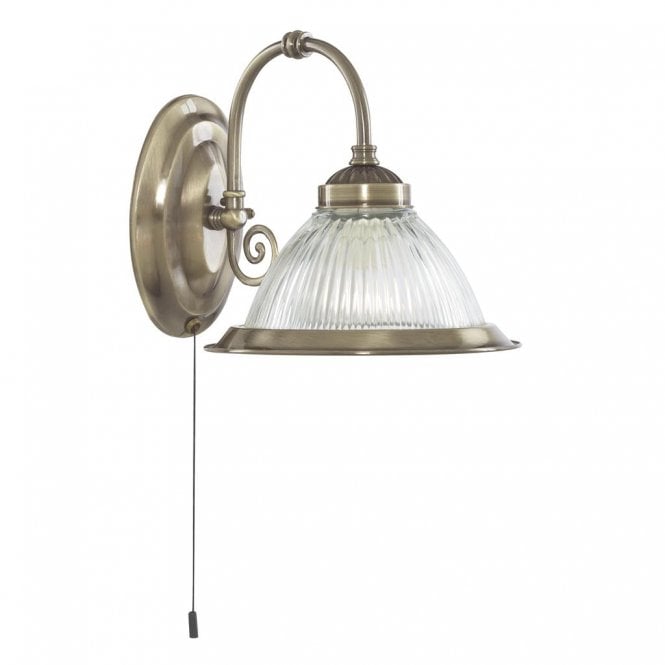 AMERICAN DINER antique brass swan neck wall light