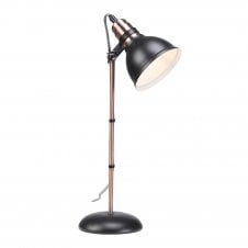 Copper and black adjustable desk lamp