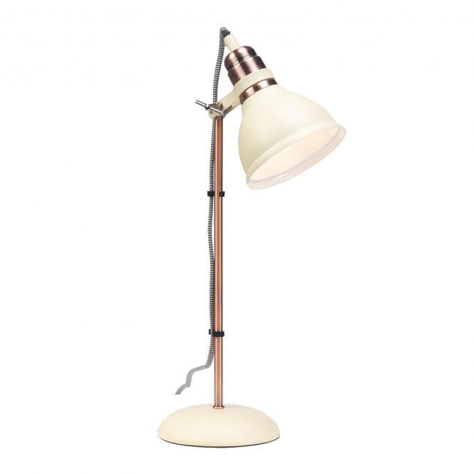 AMKA Adjustable Table Lamp in Cream and Copper