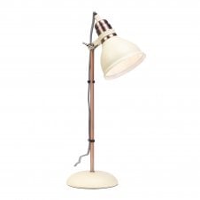 Copper and cream adjustable desk lamp