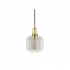AMP small brass and smokey glass ceiling pendant light