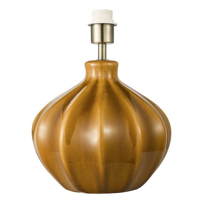 Amrita Caramel & Antique Brass Ceramic Table Lamp (Base Only)