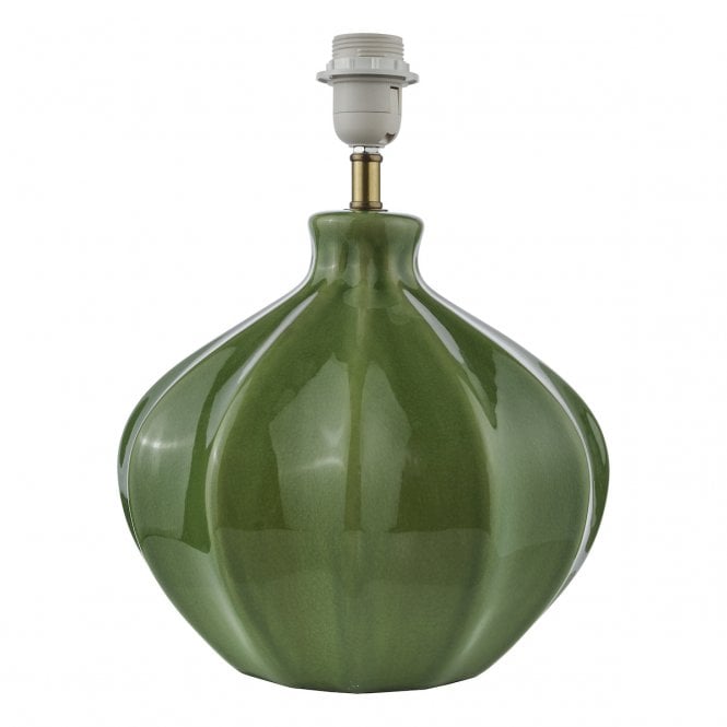 Amrita Green & Antique Brass Ceramic Table Lamp (Base Only)
