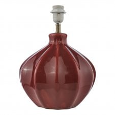 red and antique brass ceramic table lamp