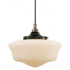 silver and opal glass bathroom pendant light
