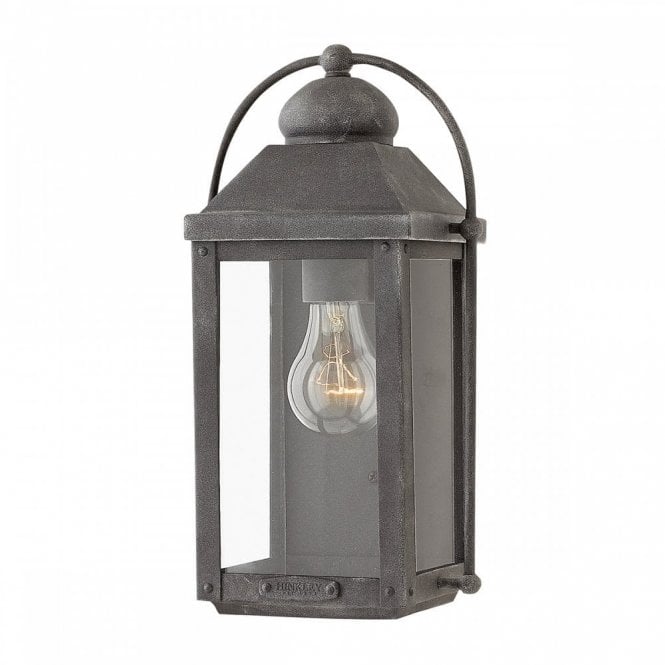 ANCHORAGE 1 Light Wall Lantern in Antique Zinc For Outdoors IP44