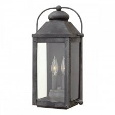 ANCHORAGE 2 Light Wall Lantern in Antique Zinc For Outdoors IP44