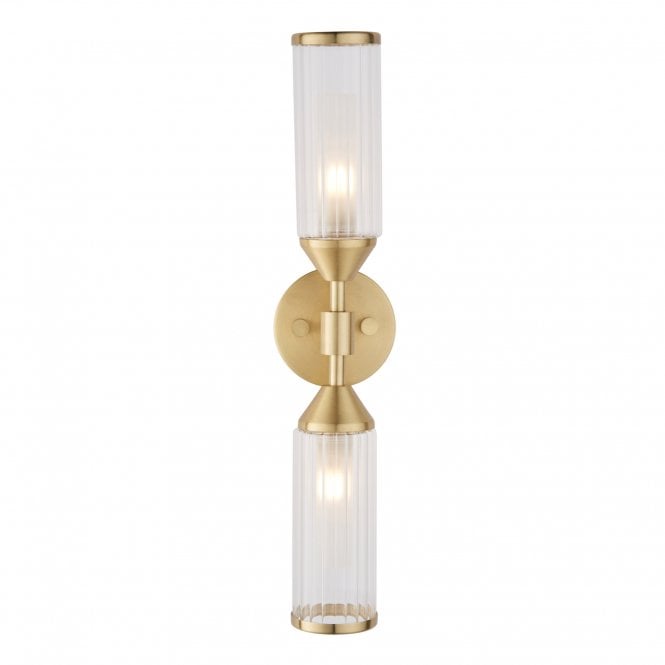 ANCILLARY Wall Light in Satin Brass with Frosted Glass