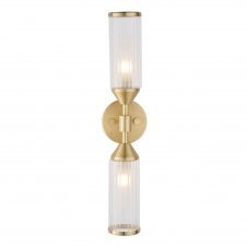 ANCILLARY Wall Light in Satin Brass with Frosted Glass