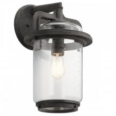 ANDOVER Large 1 Light Wall Lantern in Weathered Zinc